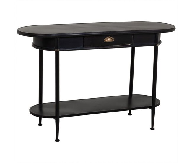 Conforama Recibidor de Metal Negro de 120x41x75h cm