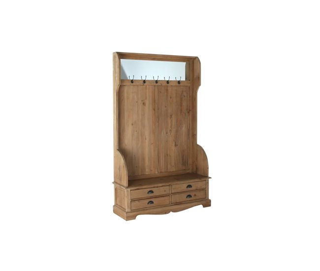 Conforama Recibidor DKD Home Decor Marrón Negro Multicolor Madera Pino Espejo 124 x 40 x 200 cm