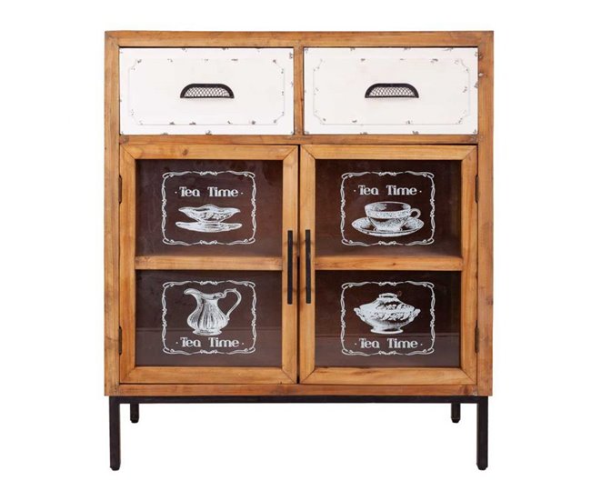 Conforama Recibidor En Madera Y Metal 91x80x36.5 Cm