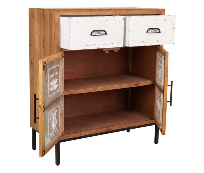 Conforama Recibidor En Madera Y Metal 91x80x36.5 Cm