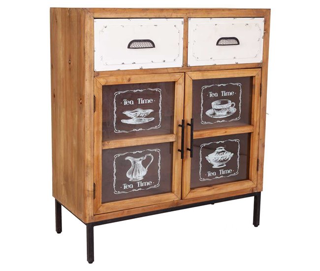 Conforama Recibidor en madera y metal 91x80x36.5 cm