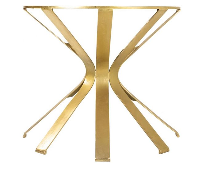 Conforama Recibidor En Metal Y Cristal Dorado 94x52x78h Cm