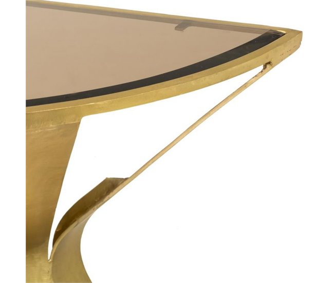 Conforama Recibidor En Metal Y Cristal Dorado 94x52x78h Cm
