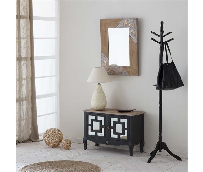 Conforama Recibidor Exótico De Madera En Negro Con 2 Puertas De 83x36x56 5 Cm