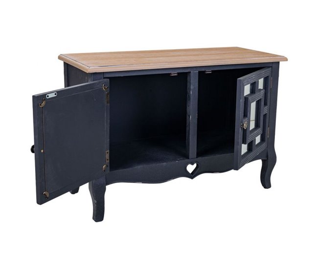 Conforama Recibidor Exótico De Madera En Negro Con 2 Puertas De 83x36x56 5 Cm