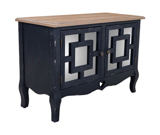 Conforama Recibidor Exótico De Madera En Negro Con 2 Puertas De 83x36x56 5 Cm