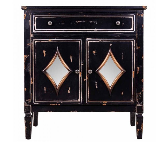 Conforama Recibidor Exótico Negro Con1 Cajón Y 2 Puertas De Madera De Abeto De 80x36x88 Cm