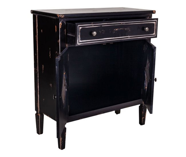 Conforama Recibidor Exótico Negro Con1 Cajón Y 2 Puertas De Madera De Abeto De 80x36x88 Cm