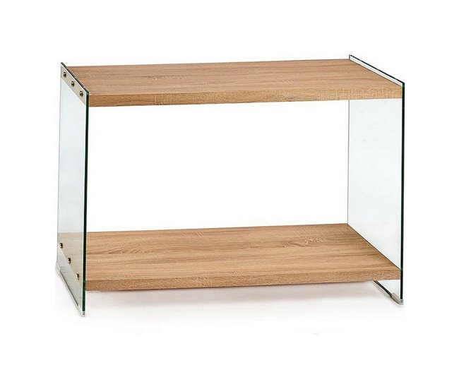 Conforama Recibidor Marrón Transparente Vidrio Madera MDF 40 x 76 x 120 cm