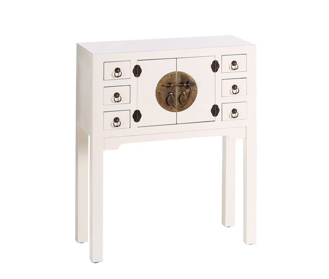 Conforama Recibidor ORIENTE 63 x 26 x 80 cm Madera Blanco