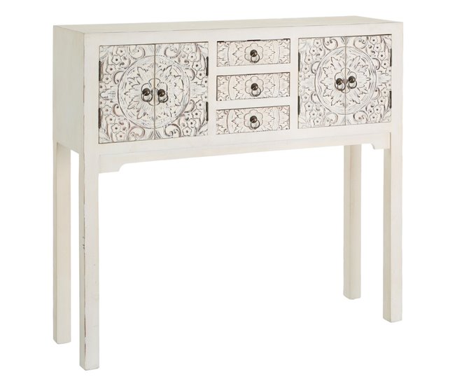 Conforama Recibidor ORIENTE 95 x 26 x 90 cm Madera Blanco DMF