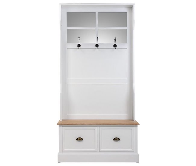 Conforama Recibidor Perchero De Madera Con 2 Cajones 184x39.5x92