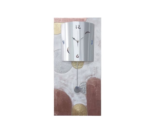 Conforama Reloj artesanal de pared Dubai Oro - Plata 40 x 80 x 3 5 cm