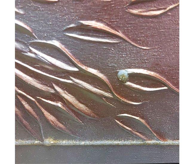 Conforama Reloj Artesanal De Pared Perla Marrón - Oro 70 X 70 X 3 5 Cm