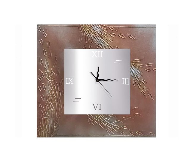 Conforama Reloj artesanal de pared Perla Marrón - Oro 70 x 70 x 3 5 cm