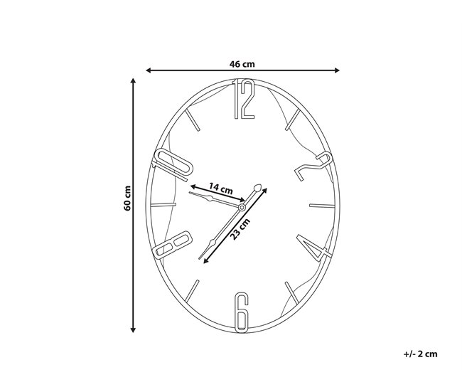 Conforama Reloj De Pared De Hierro Madera Clara Y Negro 46 X 60 Cm MEYNES