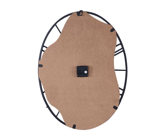 Conforama Reloj De Pared De Hierro Madera Clara Y Negro 46 X 60 Cm MEYNES