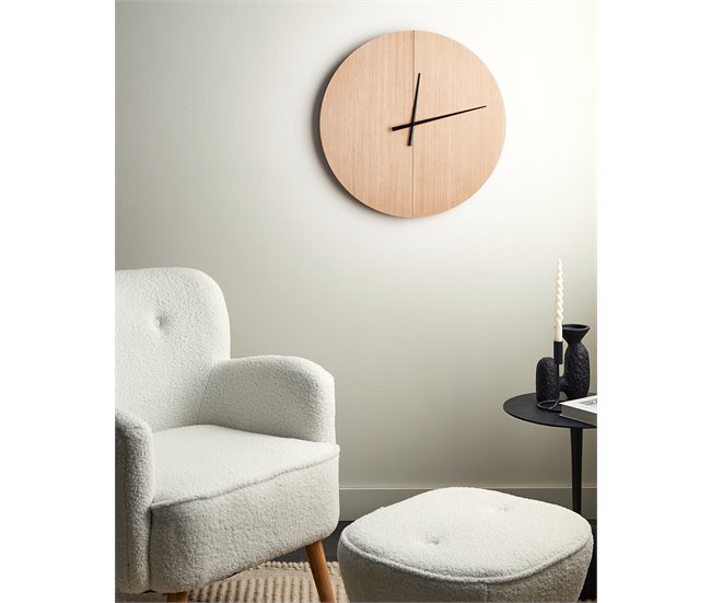 Conforama Reloj De Pared En Madera Clara ø 60 Cm CABIC