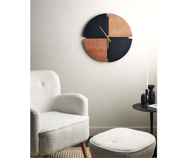 Conforama Reloj De Pared En Madera Clara Y Negro ø 60 Cm ARAMON