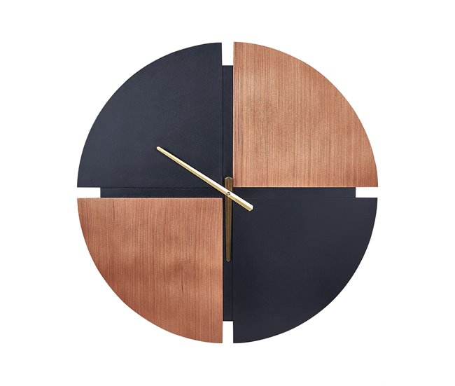 Conforama Reloj de pared en madera clara y negro ø 60 cm ARAMON
