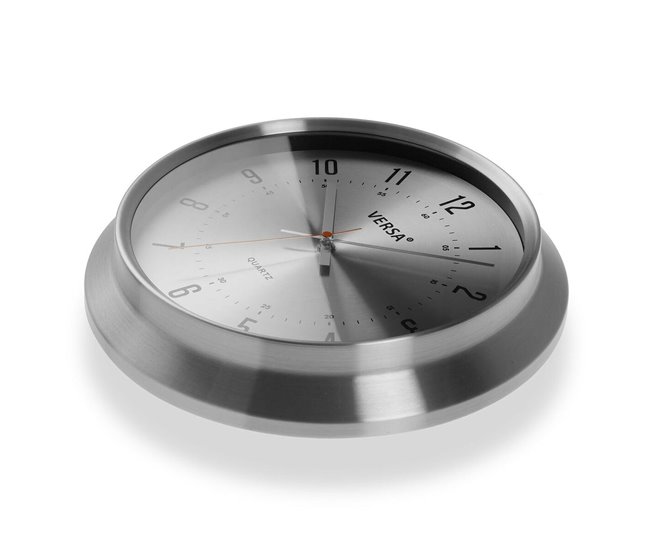 Conforama Reloj De Pared Versa Plateado 6 X 35 5 X 35 5 Cm Metal Aluminio Cuarzo