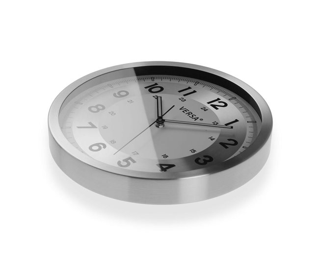 Conforama Reloj De Pared Versa Plateado Metal Aluminio Cuarzo 4 1 X 30 5 X 30 5 Cm