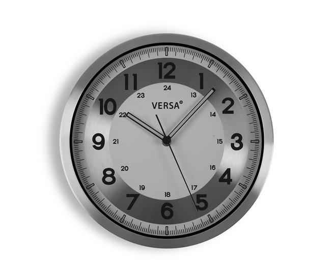 Conforama Reloj De Pared Versa Plateado Metal Aluminio Cuarzo 4 1 X 30 5 X 30 5 Cm