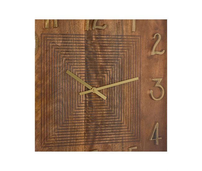 Conforama Reloj Presume De Casa Alejandria 51*51*9 Marrón Madera Y Latón