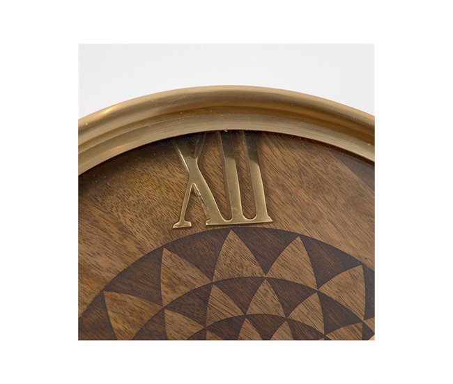 Conforama Reloj Presume De Casa Justin36*36*10marrónmadera De Mango Y Laton