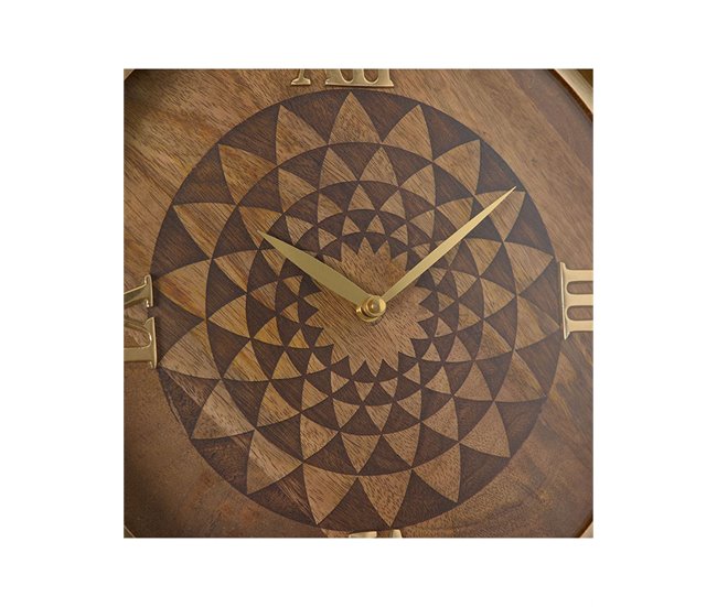 Conforama Reloj Presume De Casa Justin36*36*10marrónmadera De Mango Y Laton