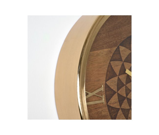 Conforama Reloj Presume De Casa Justin46*46*10marrónmadera De Mango Y Laton