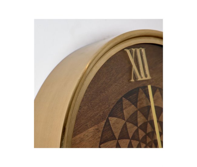 Conforama Reloj Presume De Casa Justin46*46*10marrónmadera De Mango Y Laton