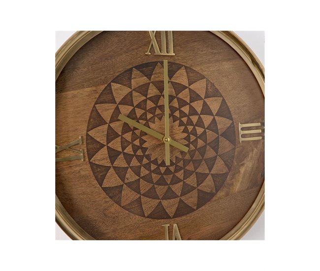 Conforama Reloj Presume De Casa Justin46*46*10marrónmadera De Mango Y Laton