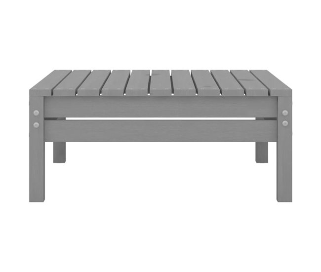 Conforama Reposapiés De Jardín De Madera Maciza De Pino Gris VidaXL