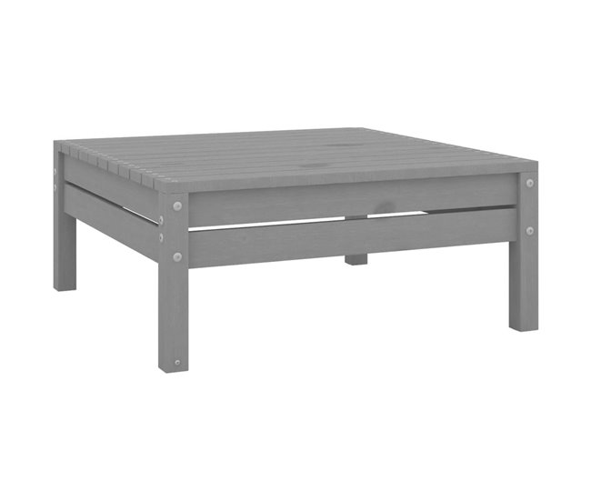 Conforama Reposapiés De Jardín De Madera Maciza De Pino Gris VidaXL