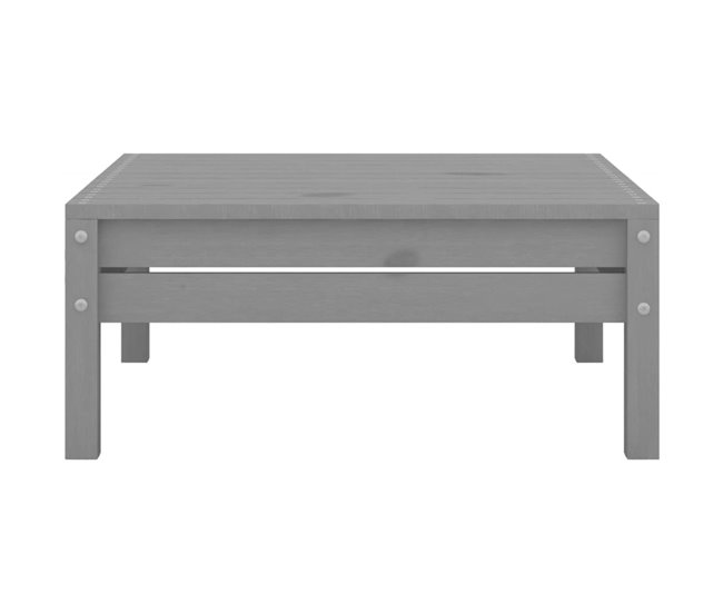 Conforama Reposapiés de jardín de madera maciza de pino gris VidaXL