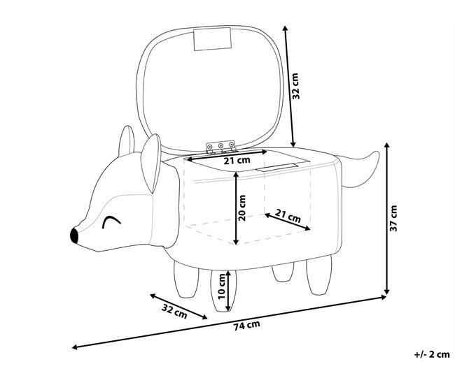 Conforama Reposapiés De Terciopelo Naranja/blanco/madera Clara FOX