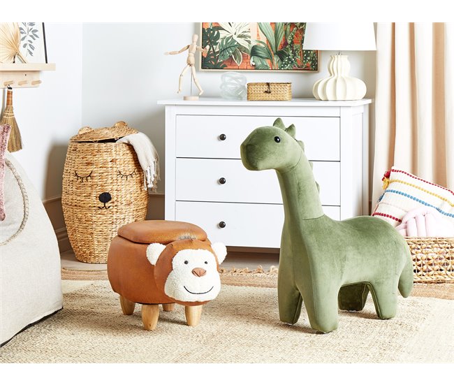 Conforama Reposapiés De Terciopelo Verde BRONTOSAUR