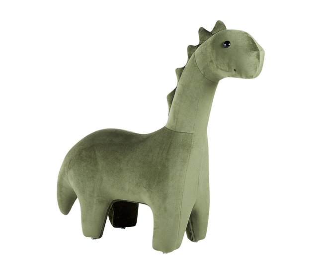 Conforama Reposapiés de terciopelo verde BRONTOSAUR