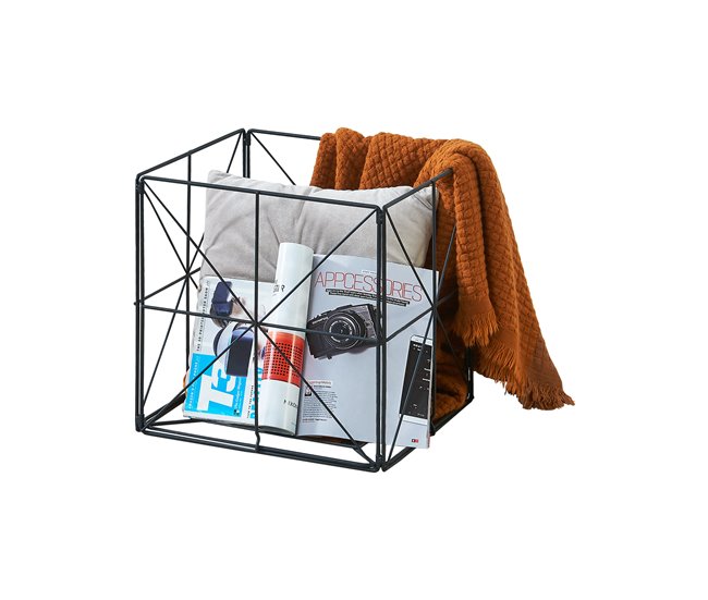 Conforama Revistero Temse Metal 40 X 40 X 40 Cm Negro [en.casa]