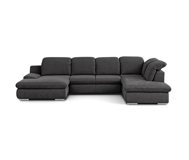 Conforama Rinconera con cama ISONA tela lado derecho color antracita