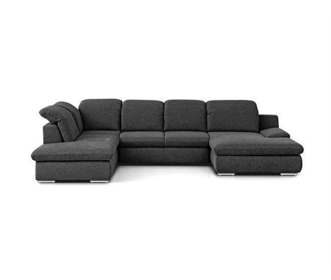 Conforama Rinconera con cama ISONA tela lado izquierdo antracita