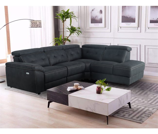 Conforama Rinconera Con Sillón Reclinable Eléctrico ELLEN Gris Oscuro