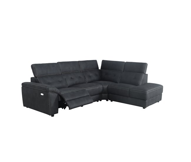 Conforama Rinconera Con Sillón Reclinable Eléctrico ELLEN Gris Oscuro