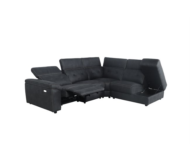 Conforama Rinconera Con Sillón Reclinable Eléctrico ELLEN Gris Oscuro
