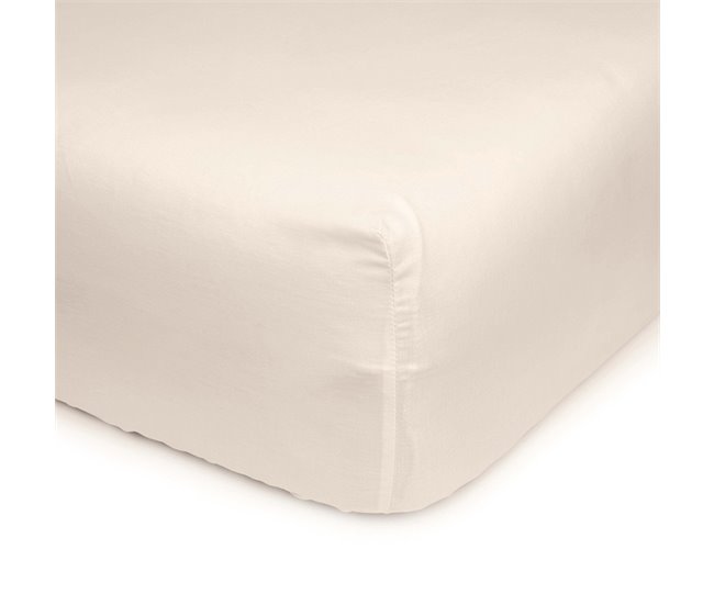 Conforama Sábana bajera ajustable 100% algodón. En colores lisos. 80x200cm Beige