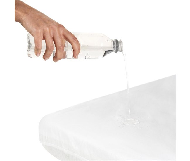 Conforama Sábana Bajera Protectora Impermeable para Cuna de Bebé de 60x120 cm/Sábana Bajera Ajustable con Protector Impermeable 2 en 1