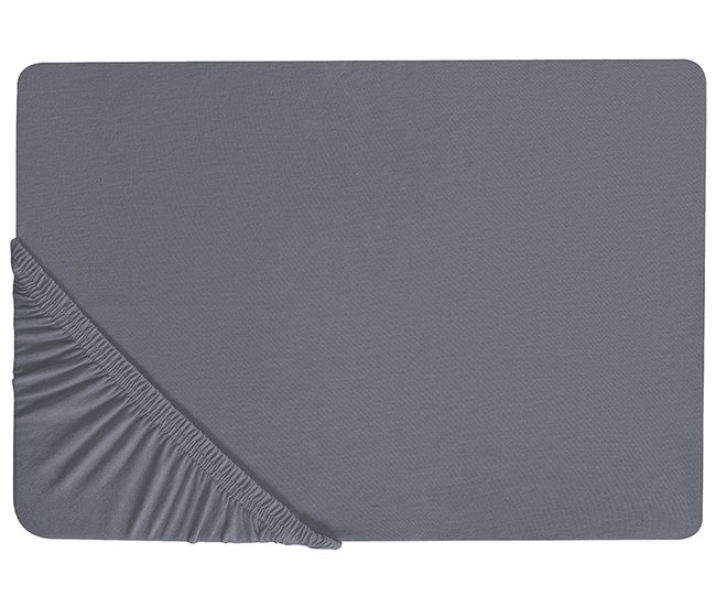 Conforama Sábana de algodón gris oscuro 90 x 200 cm JANBU