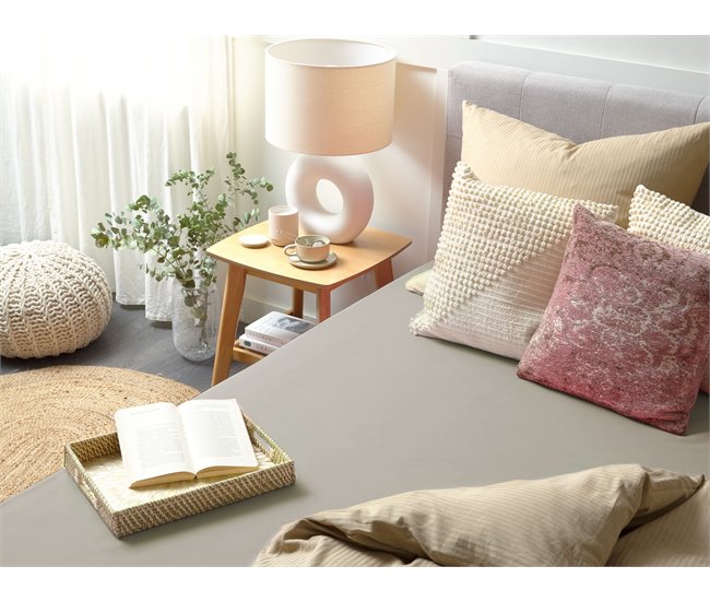 Conforama Sábana De Algodón Gris Pardo 90 X 200 Cm JANBU