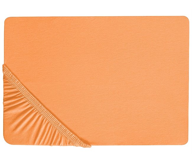 Conforama Sábana de algodón naranja 90 x 200 cm JANBU
